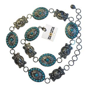 Western Semi Stone Turquoise Concho Belt